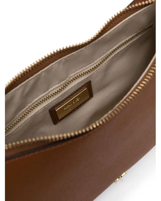 Ralph Lauren Brown Textured Leather Top-Handle Tote