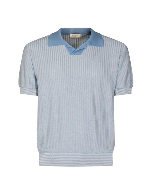 Piacenza Cashmere Blue Short-Sleeved Sweater for men