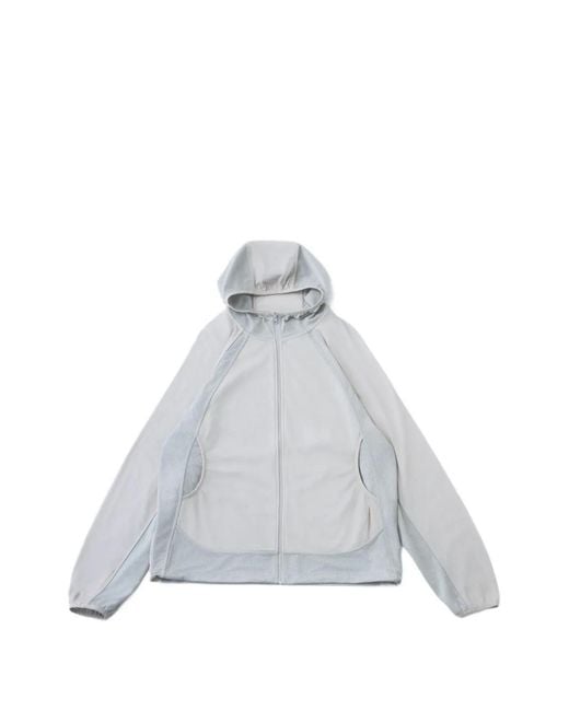 Hiking Patrol White Orbit Mesh-Panel Hooded Jacket for men