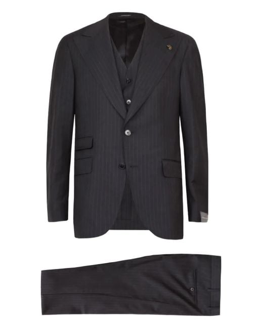 Gabriele Pasini Black Pinstripe Suit for men
