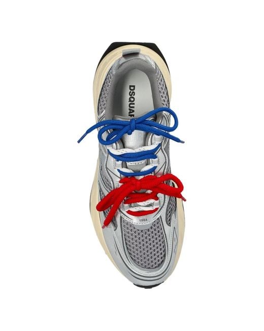 DSquared² White Sprinter Mesh Panelled Sneakers