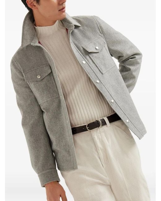 Brunello Cucinelli Gray Cashmere Jacket for men
