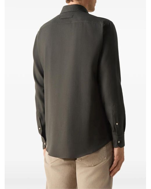 Zegna Gray Dark Cashco Shirt for men