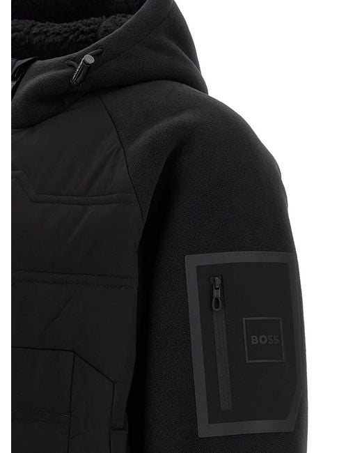 Boss Black Quilted Hybrid Jacket for men
