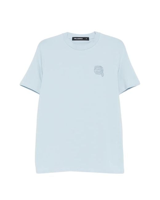 Karl Lagerfeld Blue Logo-Detail T-Shirt for men