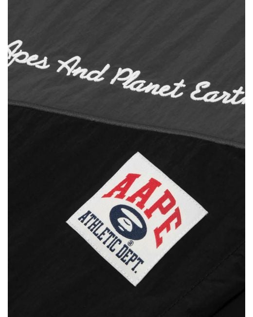 Aape By A Bathing Ape Gray Logo-Print Cargo Trousers for men