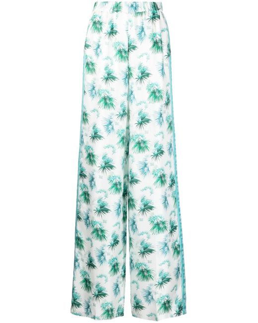 Max Mara Blue Hose Mit Grafischem Print