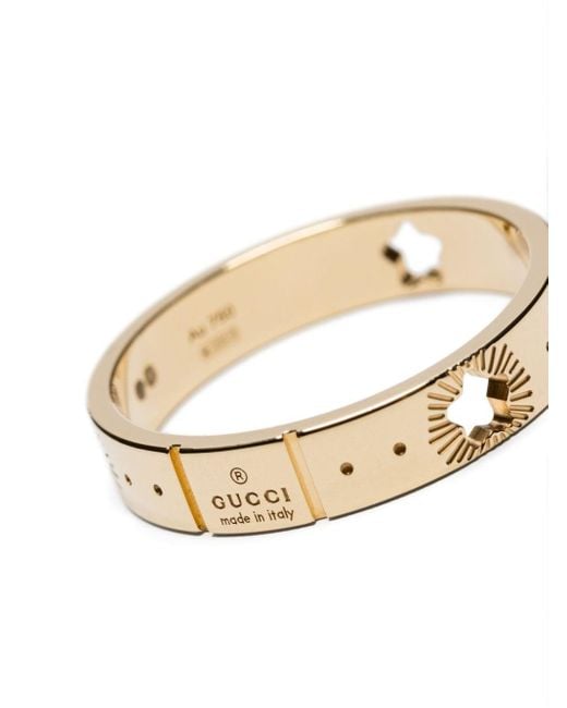 Anello Icon In Oro Giallo Con Stelle di Gucci in Metallic
