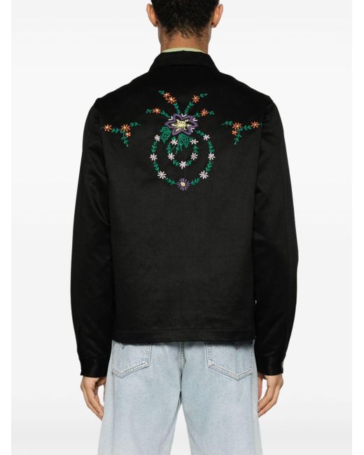 YMC Black Bowie Floral-embroidered Jacket for men