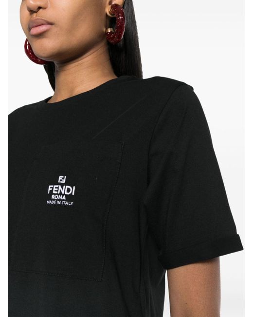 Camiseta con logo estampado Fendi de color Black