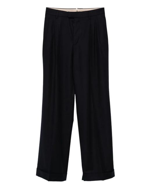 Berwich Black Straight-Leg-Hose mit Falten