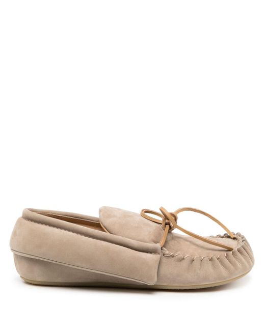 Suede moccasin loafers di J.W. Anderson in Natural