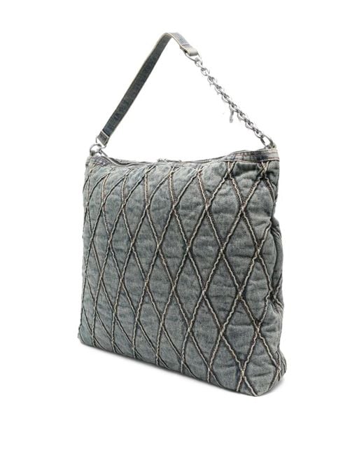 DIESEL キルティング ショルダーバッグ Gray