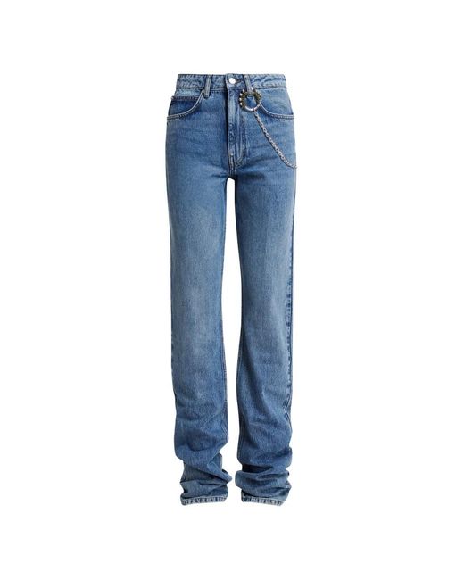 Essentiel Antwerp Blue Karlos Ruched-Hem Chain-Detail Jeans