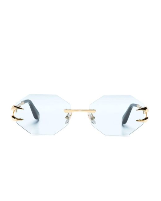 Roberto Cavalli Blue Geometrische Sonnenbrille ohne Rahmen