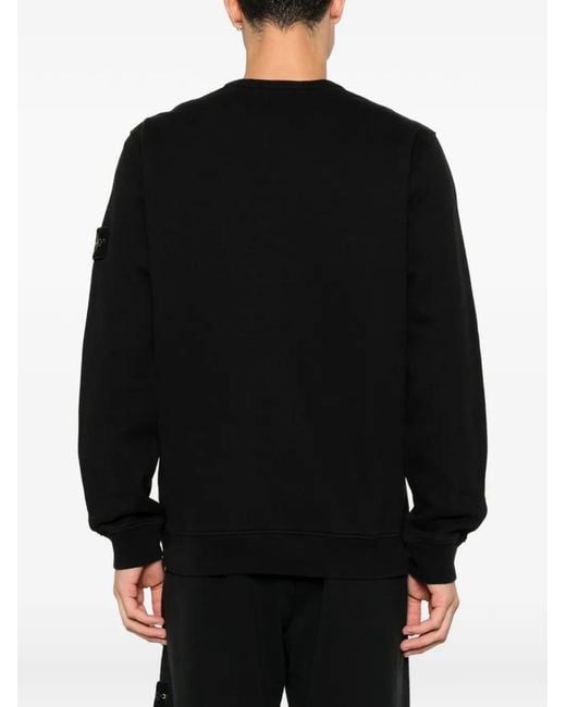 Stone Island Black Compass-Patch Sweatshirt for men