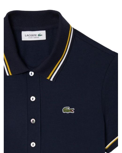 Lacoste Blue Logo-Patch Short-Sleeve Polo Shirt