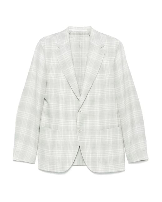 Eleventy White Checked Blazer for men