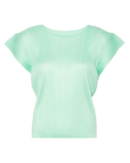 Camiseta plisada sin costuras Pleats Please Issey Miyake de color Green
