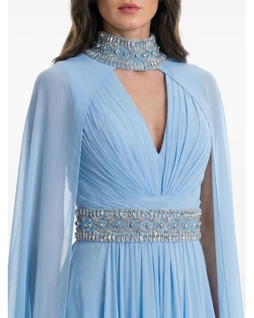 Gatti Nolli by Marwan Blue Embellished Maxi Dress