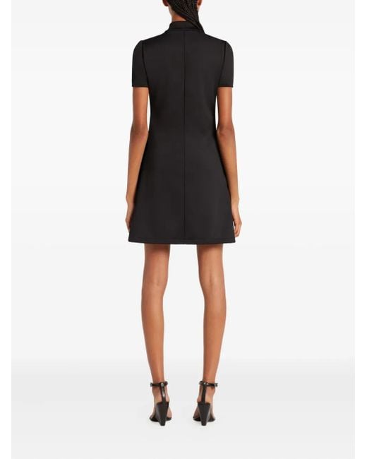 Courreges Black Kurzärmeliges Kleid Mit Reißverschluss