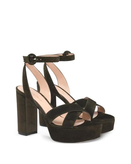 Gianvito Rossi Black Crossover Platform Sandals