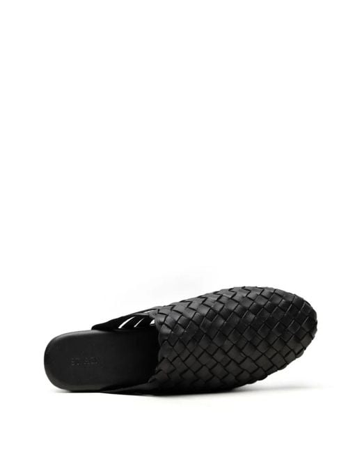 St. Agni Black Bunto Woven Mules