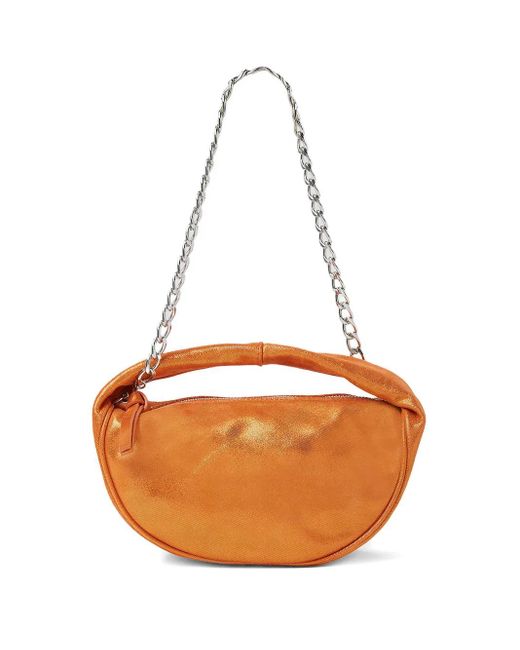 By Far Orange Metallischeschultertasche