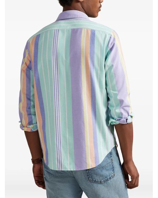 Polo Ralph Lauren Blue Striped-Detail Shirt for men