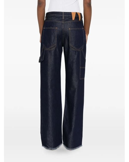 DARKPARK Blue Carpenter Frayed-Hem Jeans