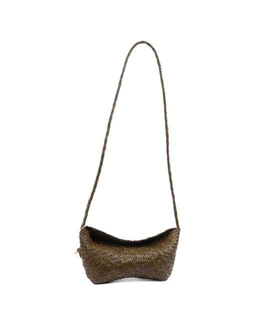 Dragon Diffusion White Corsina Diagonal Weave Shoulder Bag