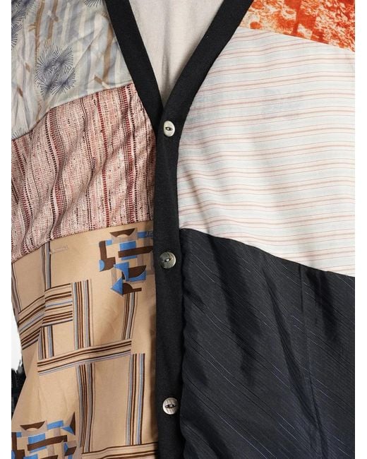 Needles Black Patchwork V-Neck Shirt Jacket for men