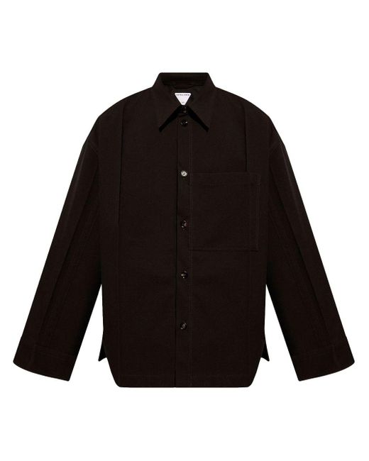 Bottega Veneta Black Wool Shirt Jacket for men