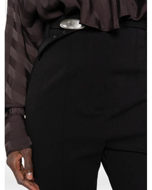 Sportmax Black Volonta High-Waisted Wide-Leg Trousers