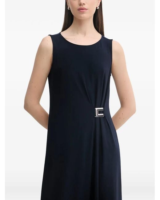 Joseph Ribkoff Blue Buckle-Detail Sleeveless Midi Dress