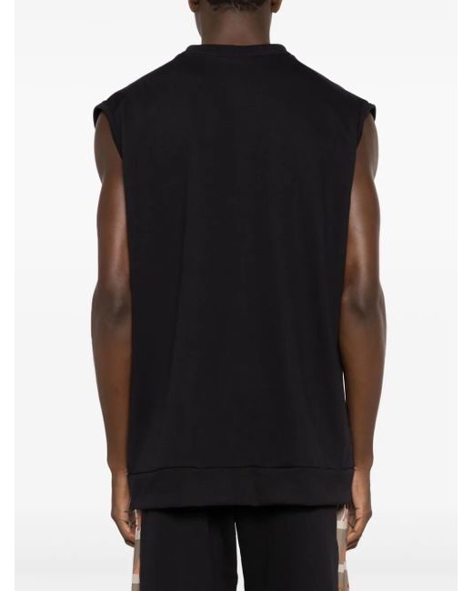 Amir Slama Black Graphic-Print Cotton Tank Top for men