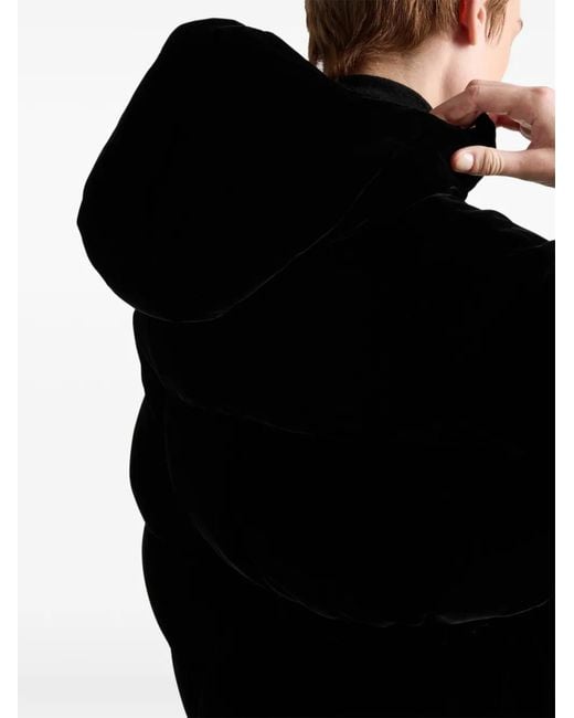 Prada Black Velvet Puffer Jacket
