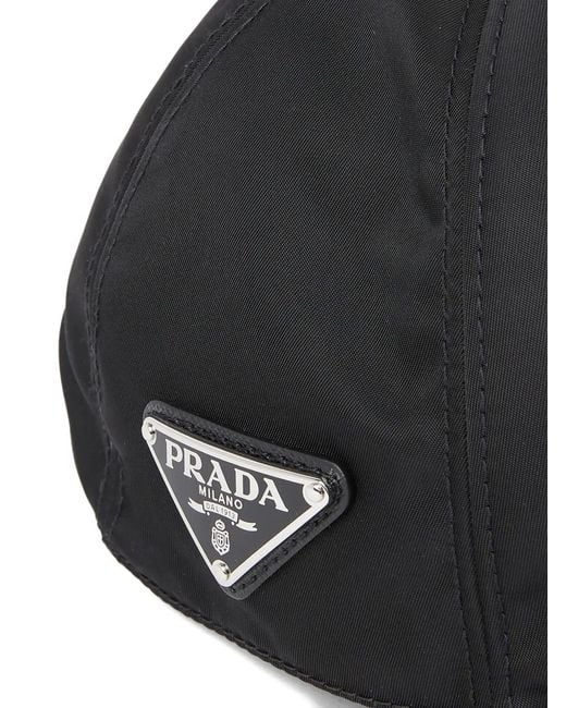Prada Black Logo-Plaque Baseball Cap