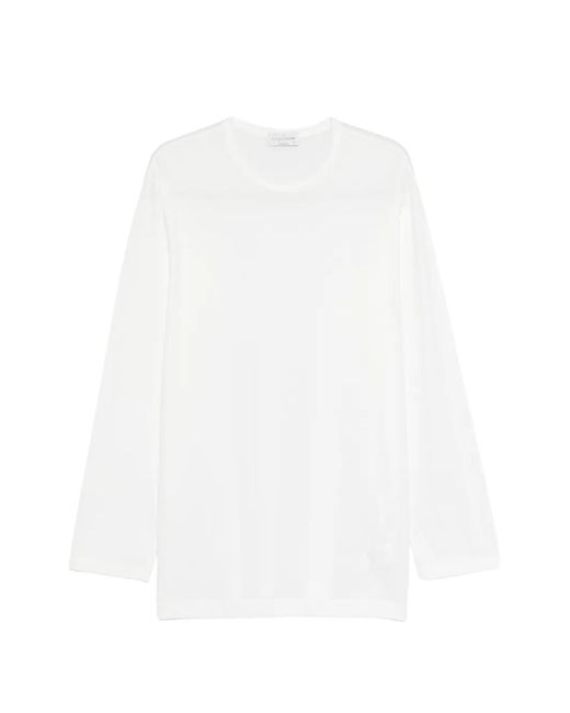 Yohji Yamamoto White Long-Sleeve T-Shirt for men