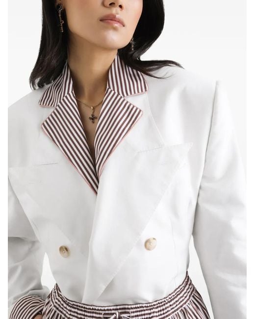Dolce & Gabbana White Double-Breasted Jacket