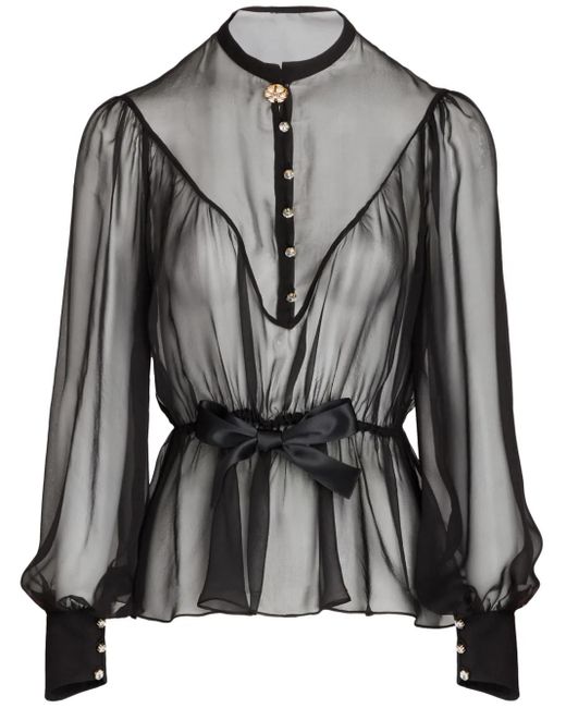 Giambattista Valli シルク ブラウス Black