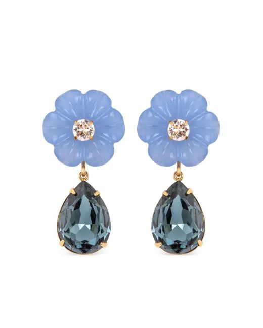 Jennifer Behr Blue Juna Flower-Drop Earrings