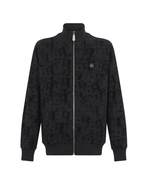 Philipp Plein Black Dollar-Print Tracksuit Jacket for men