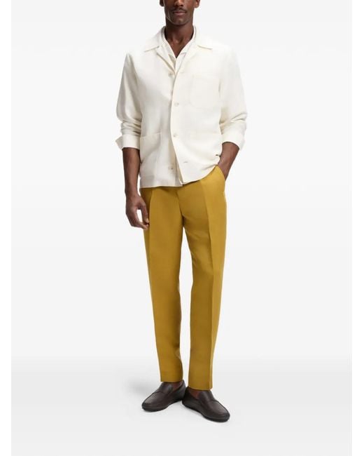 Boss White Leather Loafers for men