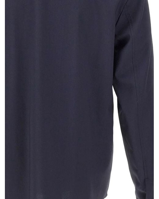 Barba Napoli Blue London Flap-Pockets Button-Down Virgin Wool Jacket for men