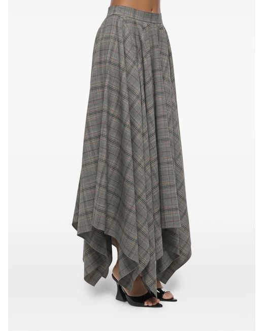 Anouki Gray Checkered Asymmetric Skirt