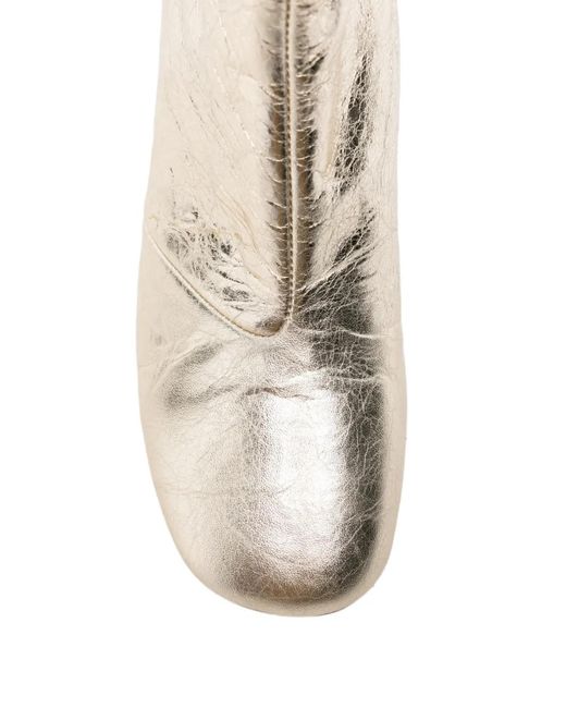 Forte_forte White Crinkled-Effect Ankle Boots