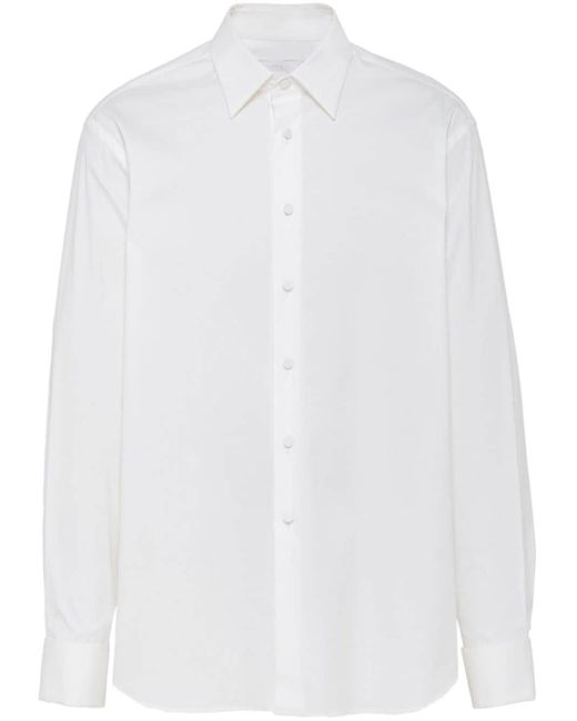 Chemise boutonnée à manches longues Prada pour homme en coloris White