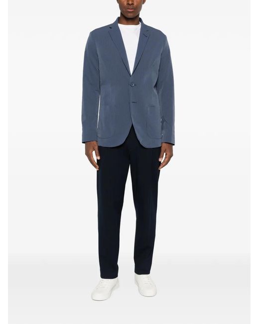 Herno Blue Blazer À Revers Crantés for men