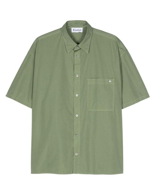 メンズ Etudes Studio Illusion Cotton Shirt Green